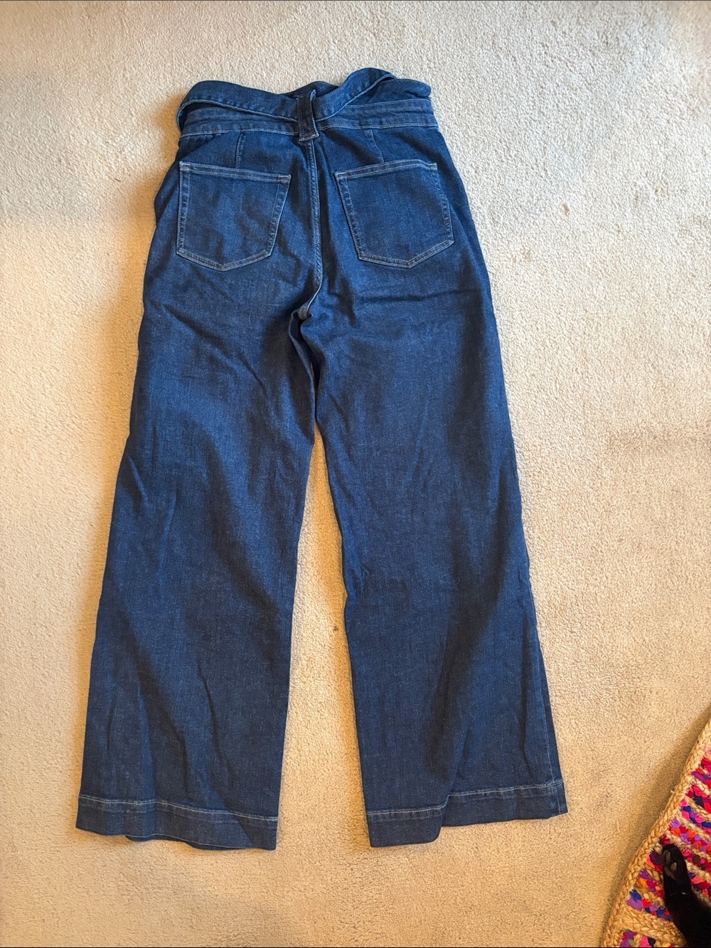 J. Crew Factory Paperbag Wide-Leg High-Rise Tie-Waist Jeans - Picture 4 of 4